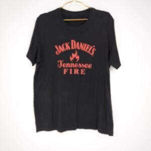 Jack Daniel's Tennessee Fire Black and Red Men's Tee / T-shirt - Size L - GUC